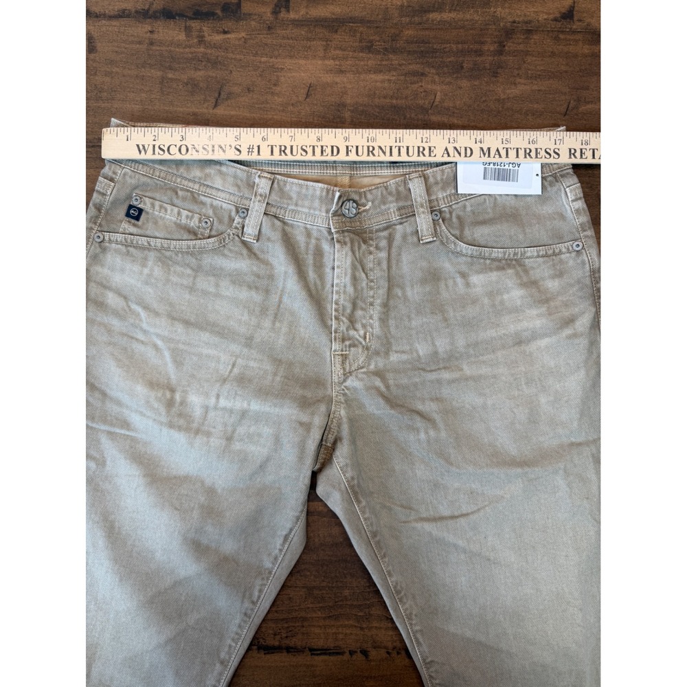 AG Adriano Goldschmied Mens Tan Jeans Textured Straight Leg Pants 35x3